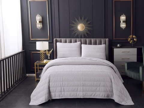 Покрывало 160х220 и наволочка 50х70 Sofi De MarkO Ирма серое