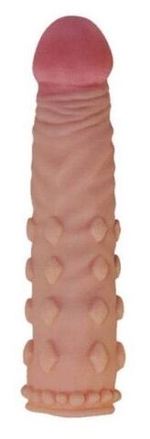 Телесная насадка-фаллос Super-Realistic Penis - 18 см. - Lovetoy LV1054 flesh