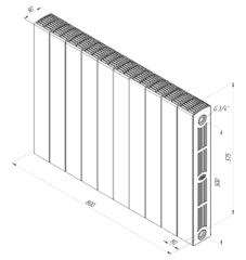Rifar SUPReMO 500 антрацит, 10 секций - радиатор биметаллический