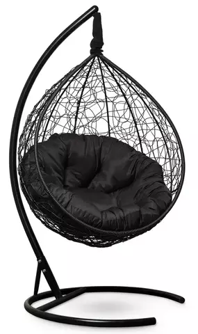 Подвесное кресло SEVILLA VERDE черное, черная подушка (Laura Outdoor)
