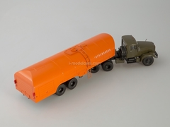 KRAZ-258B1 with semitrailer-tanker TZ-22 khaki-orange 1:43 AutoHistory