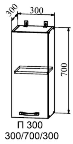 Кухня Капля шкаф верхний 300