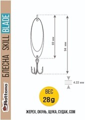 Блесна Mottomo Skill Blade 28г, цвет Gold Blue