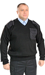 Джемпер черный V вырез