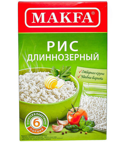 Рис Макфа шлифов длинозерный вар/пак 400г, шт