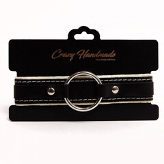 Ошейник с мягкой бежевой подкладкой Crazy Handmade