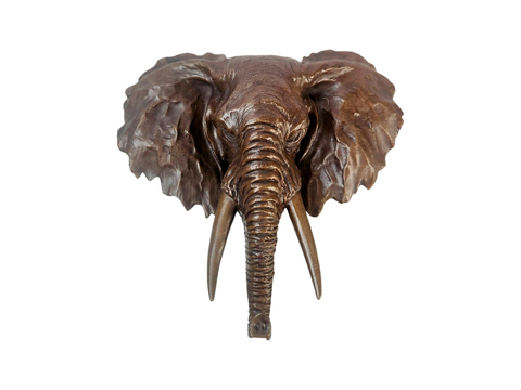 Настенный декор Голова слона из бронзы