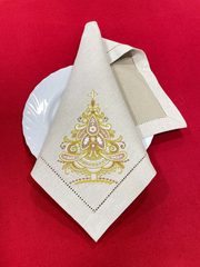 Новогодняя салфетка с вышивкой