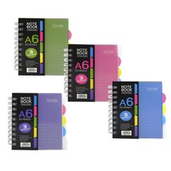 
          Блокнот А6, Alingar, гребень, пластиковая обложка, с разделителями, ассорти, клетка, 120 л., "Ретро тона"