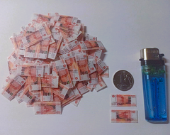 Посыпка для Торта Деньги Рубли 2.5*1 см, 160 шт (вафельная бумага)