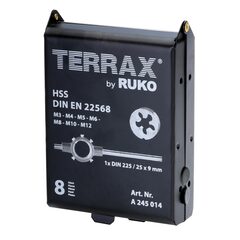 Набор плашек М3-М12 HSS 25мм 8пр Terrax by Ruko A245014 (!)