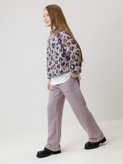 брюки  для девочки  КР 400844/сиреневый 3304 к621