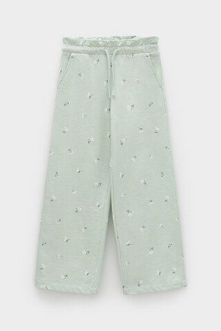 брюки  для девочки  КР 400798-1/пастельно-зеленый,милые цветочки к545