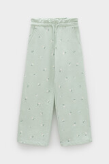 брюки  для девочки  КР 400798-1/пастельно-зеленый,милые цветочки к545