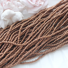 Гематин гематит, круглые бусины, 3 мм, шоколад, 1 нить, ГМ003