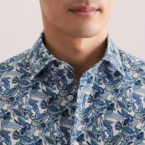 Сорочка мужская Seidensticker Slim Fit 01.849884-54 с фантастическим принтом