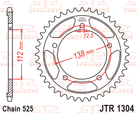 Звезда ведомая алюминиевая/стальная JTX1304 45GLD