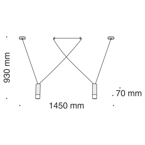 Подвесной светильник Technical Davida MOD035PL-02W