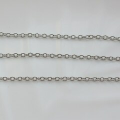 Цепочка 2,5*3 мм, родий, 1 метр, А038