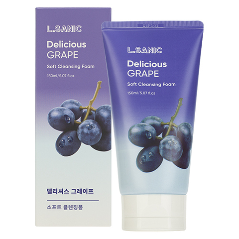 L.Sanic Delicious Grape Soft Cleansing Foam очищающая пенка для умывания с экстрактом винограда для тонкой и обезвоженной кожи с возрастными изменениями