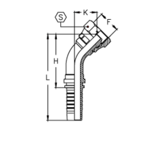 Фитинг DN 05 BSP (Г) 1/8 (45) TIEFFE