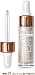 Alvin D`or HL-03 Жидкий хайлайтер GLOW in LOVE drop  тон 04 голографический  15мл