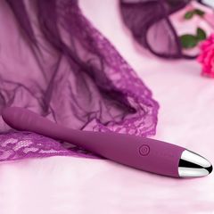 Фиолетовый вибратор Cici Violet с гнущейся головкой - 18,2 см. - 