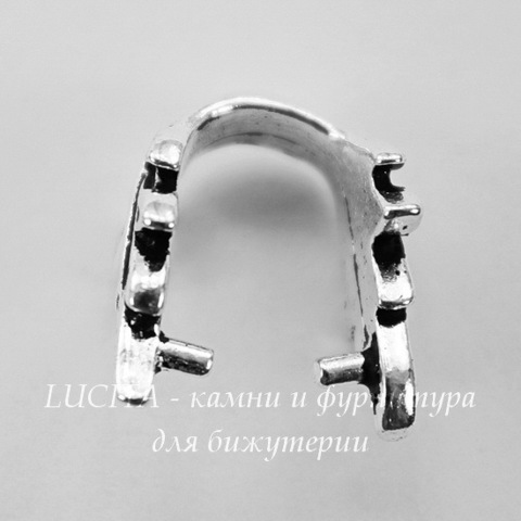 Держатель для кулона TierraCast "Листья" 16х10х9 мм (цвет-античное серебро)