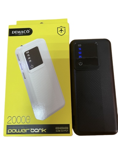 Внешний аккумулятор (Power bank) 3 USB Demaco A-44 20000 mAh (черный)