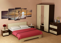 Модульная картина "Девушка на закате"