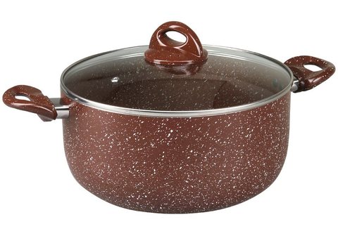Кострюля 24 см с мрам. покр., алюм. CL2402 Marrone