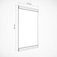 Ценникодержатель вертикальный на магнитах А4 (10 штук в упаковке)