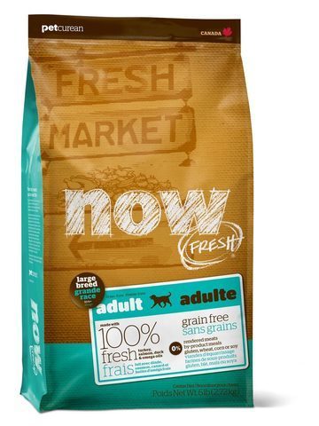 купить Now Fresh adult large breed recipe grain free сухой беззерновой корм для взрослых собак крупных пород с индейкой, уткой и овощами 5 кг