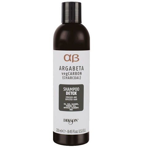 DIKSON Argabeta VegCarbon: Шампунь с растительным углем, маслами лаванды и иланг-иланга для волос подверженных стрессу (Shampoo Detox)