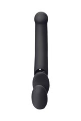 Черный безремневой вибрострапон Silicone Bendable Strap-On - size XL - 