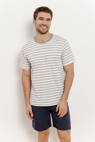 Пижама мужская с шортами TARO 3394 JASPER | Светло-серый + темно-синий