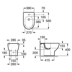 БИДЕ НАПОЛЬНОЕ ROCA N-MERIDIAN NEW