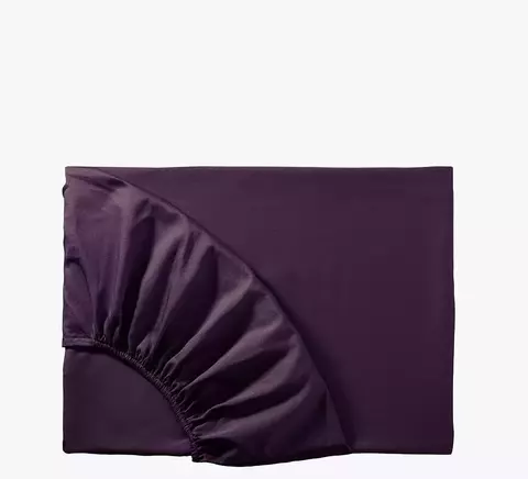 Простыня на резинке 140x200x30 Mollen ежевично-черная