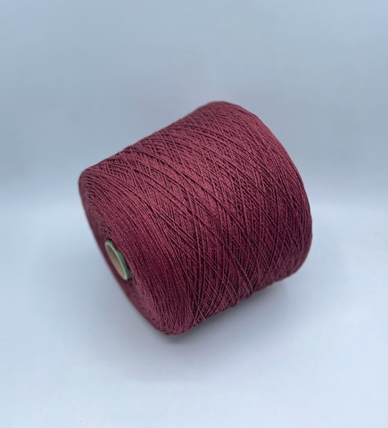 Бобинная пряжа (пр.Италия), art.Cotone, 350м/100 гр. 100%Хлопок, цвет-Марсала,мулине , арт.34804