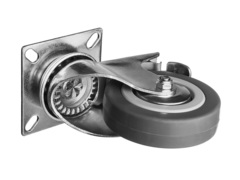 ЗУБР d 75 мм, г/п 50 кг, резина/полипропилен, поворотное колесо c тормозом (30956-75-B)