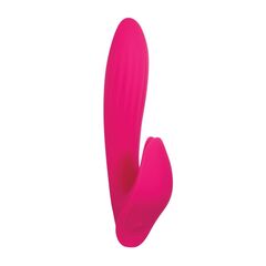 Розовый вибратор с клиторальным отростком Bliss Vibrator - 17,8 см. - 