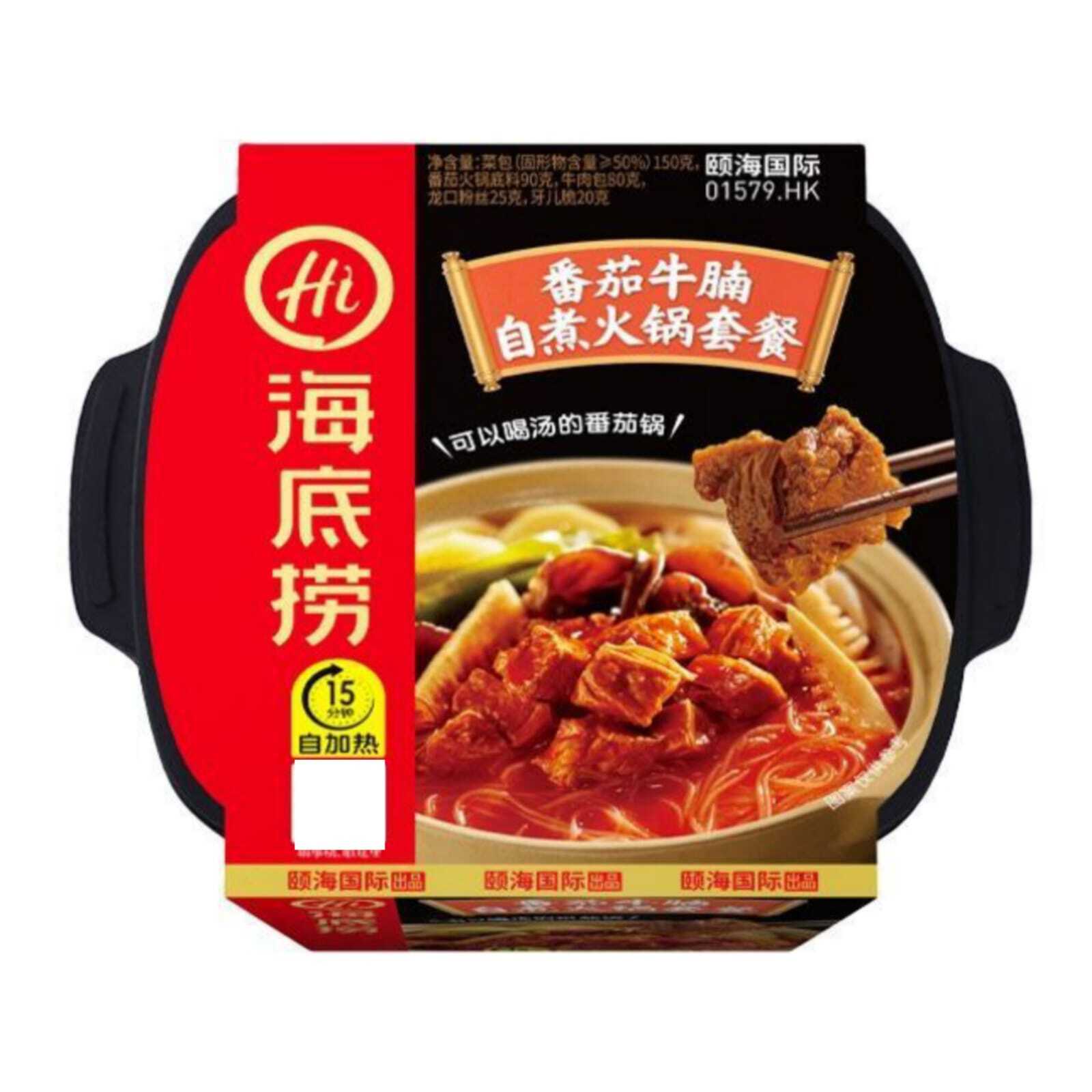 Саморазогревающаяся лапша Haidilao Hi Hot Pot с говядиной и томатом, 435г