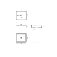 Умывальник накладной Novel 40 SLIM