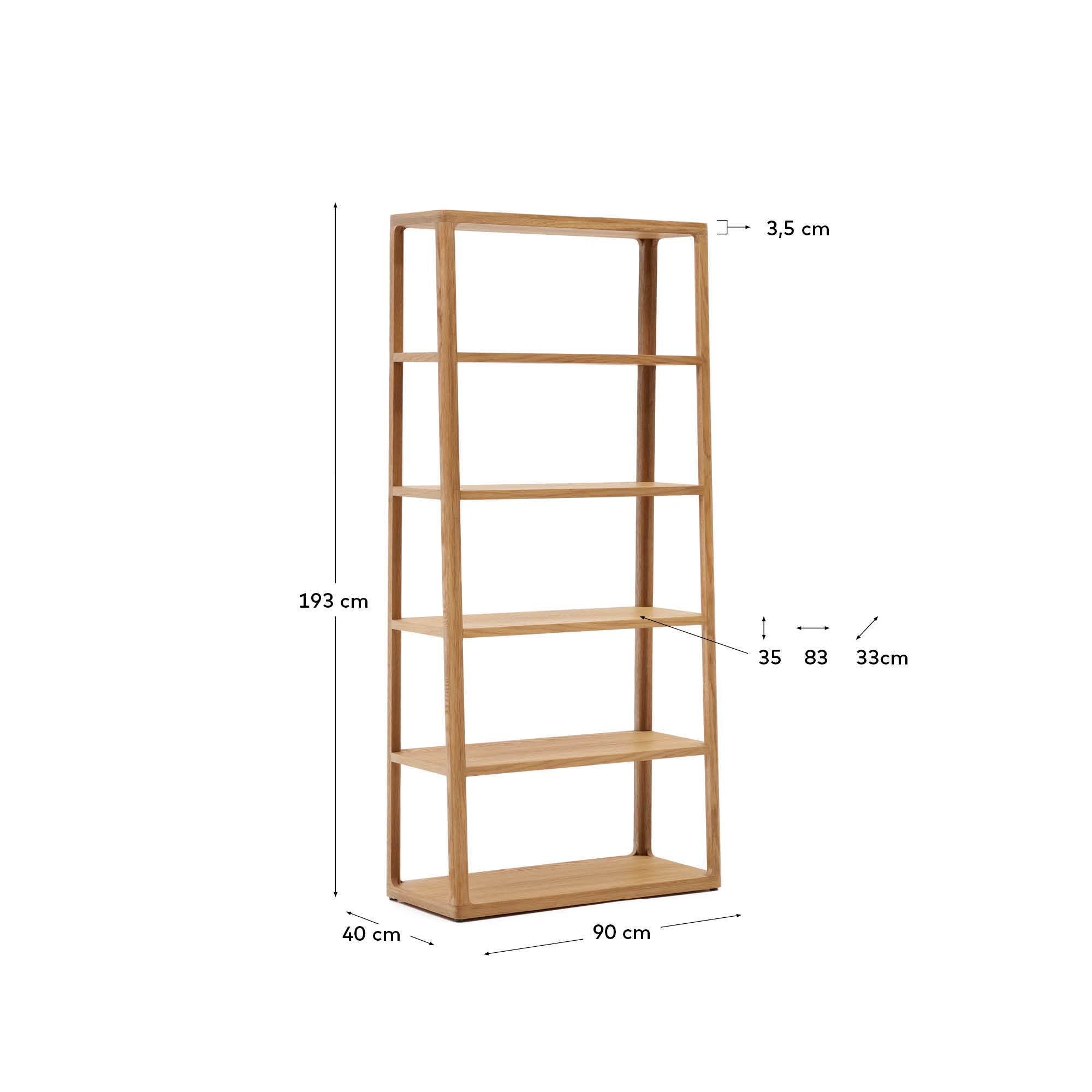 Купить Maymai Стеллаж из массива дуба 90 x 193 см артикул 178262 |  интернет-магазин Details