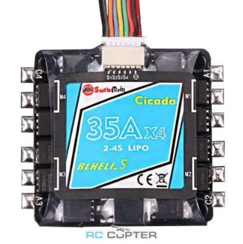 ESC регулятор мотора Sunrise Cicada BLHeli-S 35A 4в1 2-4S BB2 MCU