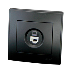 LESYA 705 4242 139 Розетка компьютер. черн. бархат матовый вставкой (10шт)120шт