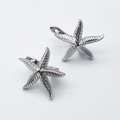 Ювелирные швензы Морская звезда с родиевым покрытием, размер 17*18 мм, цена за пару