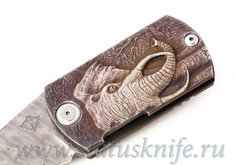 Нож TFK Little Bastard Damascus Kolesnikov carving