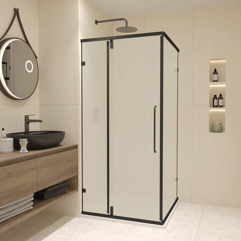 RGW 350903588-24 Душевой уголок  80* 80*185 RGW CL-035-B Квадрат/Чёрный/Матовое/6 мм