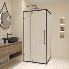 RGW 350903588-24 Душевой уголок  80* 80*185 RGW CL-035-B Квадрат/Чёрный/Матовое/6 мм фото